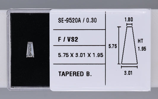 0.30 Carat Natural F VS2 Tapered baguette Diamond SE-9520A