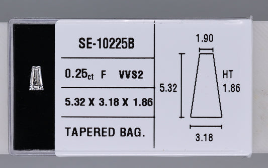 0.25 Carat Natural F VVS2 Tapered baguette Diamond SE-10225B