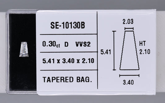 0.30 Carat Natural D VVS2 Tapered baguette Diamond SE-10130B