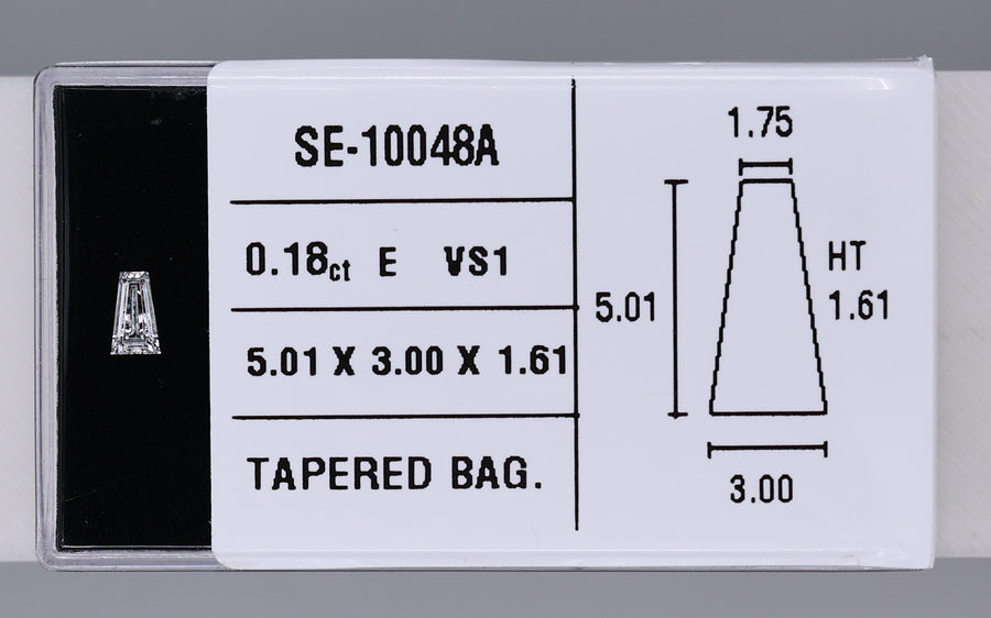 0.18 Carat Natural E VS1 Tapered baguette Diamond SE-10048A