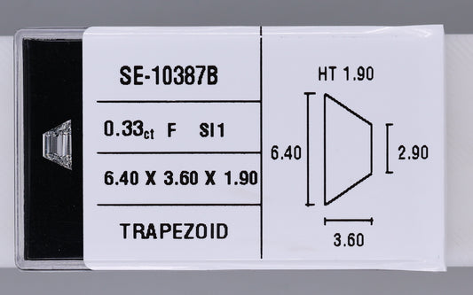 0.33 Carat Natural F SI1 Trapezoid Diamond SE-10387B