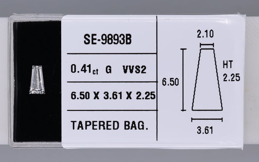 0.41 Carat Natural G VVS2 Tapered baguette Diamond SE-9893B