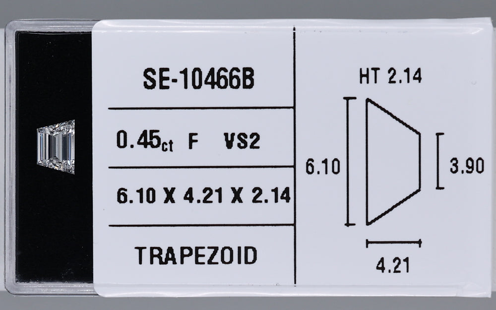 0.45 Carat Natural F VS2 Trapezoid Diamond SE-10466B
