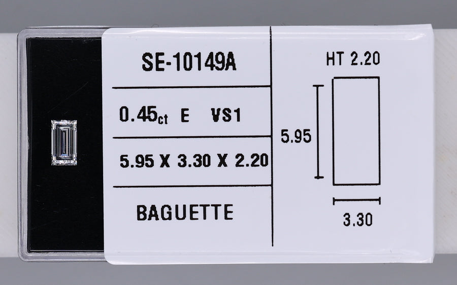 0.45 Carat Natural E VS1 Baguette Diamond SE-10149A