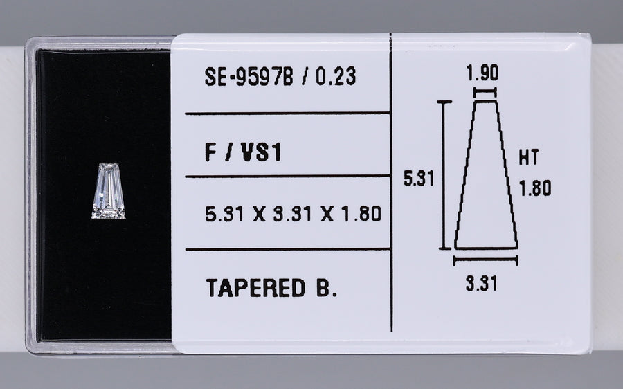 0.23 Carat Natural F VS1 Tapered baguette Diamond SE-9597B