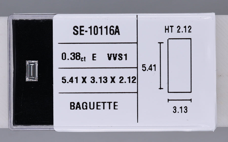 0.38 Carat Natural E VVS1 Baguette Diamond SE-10116A