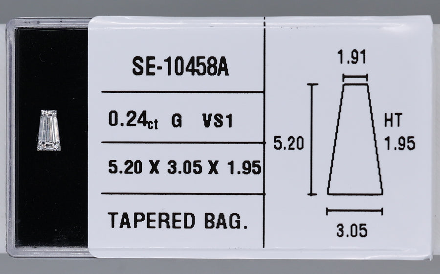 0.24 Carat Natural G VS1 Tapered baguette Diamond SE-10458A