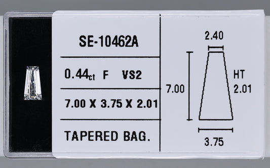 0.44 Carat Natural F VS2 Tapered baguette Diamond SE-10462A