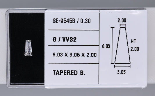0.30 Carat Natural G VVS2 Tapered baguette Diamond SE-9545B