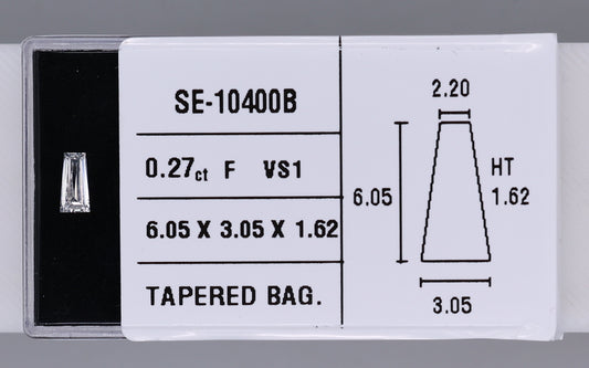 0.27 Carat Natural F VS1 Tapered baguette Diamond SE-10400B