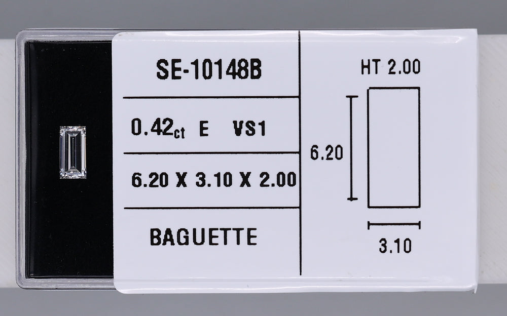 0.42 Carat Natural E VS1 Baguette Diamond SE-10148B