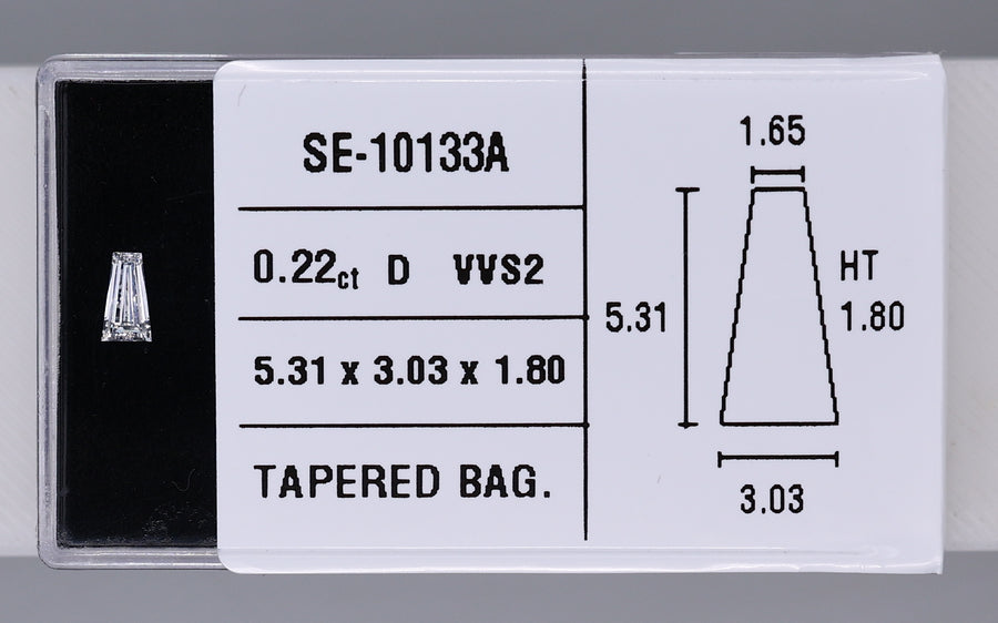 0.22 Carat Natural D VVS2 Tapered baguette Diamond SE-10133A