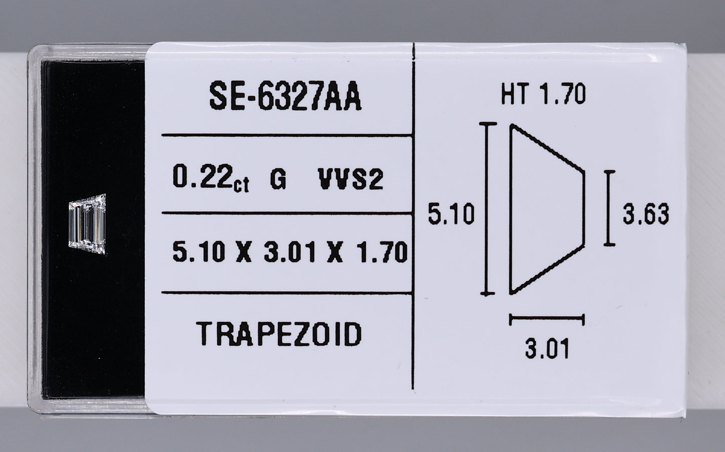 0.22 Carat Natural G VVS2 Trapezoid Diamond SE-6327AA