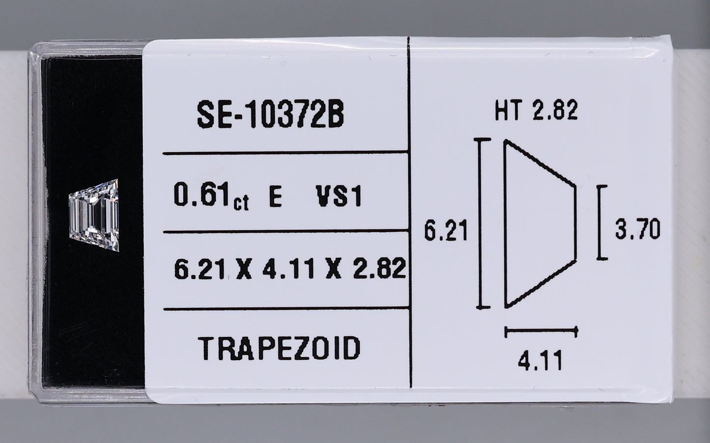 0.61 Carat Natural E VS1 Trapezoid Diamond SE-10372B