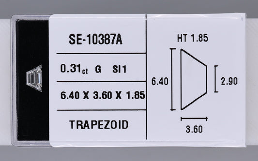 0.31 Carat Natural G SI1 Trapezoid Diamond SE-10387A