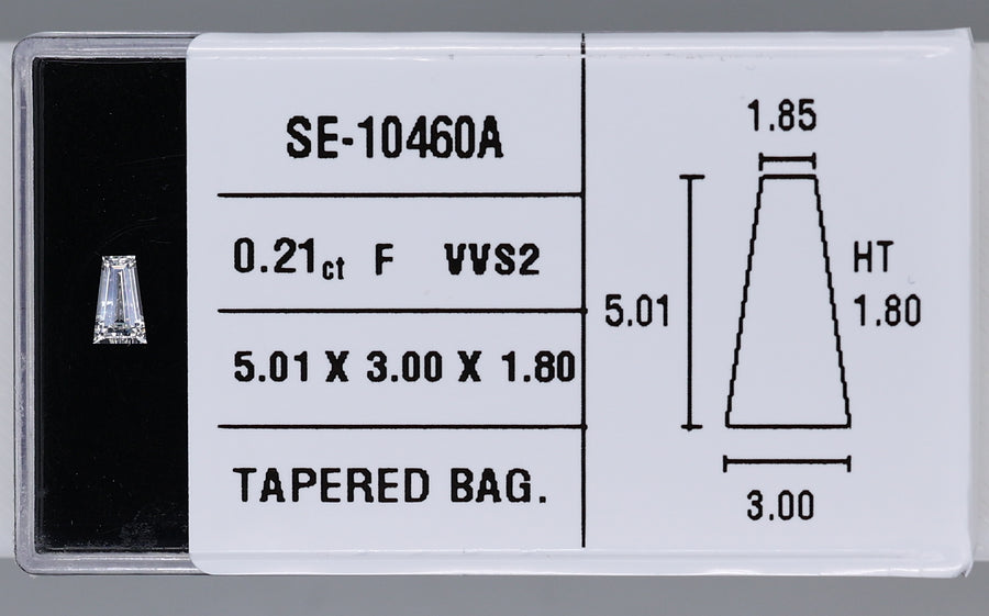 0.21 Carat Natural F VVS2 Tapered baguette Diamond SE-10460A