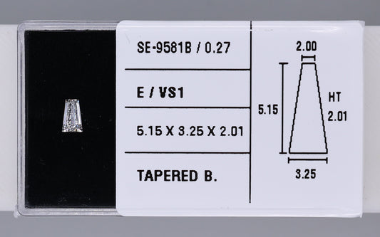 0.27 Carat Natural E VS1 Tapered baguette Diamond SE-9581B