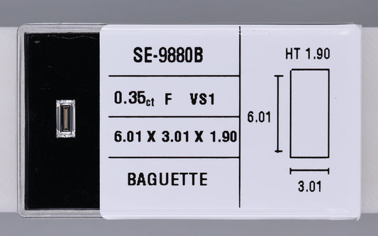 0.35 Carat Natural F VS1 Baguette Diamond SE-9880B