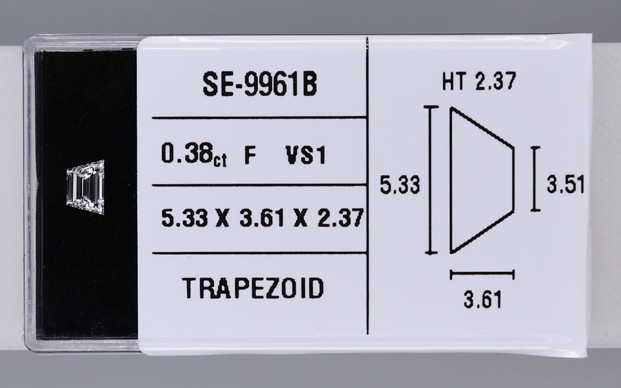 0.38 Carat Natural F VS1 Trapezoid Diamond SE-9961B
