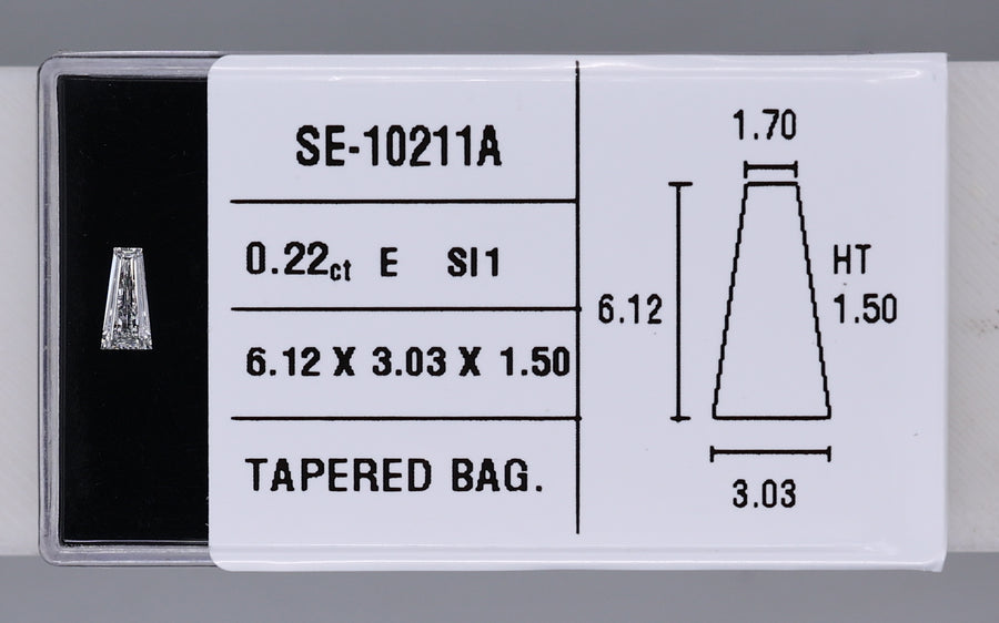 0.22 Carat Natural E SI1 Tapered baguette Diamond SE-10211A