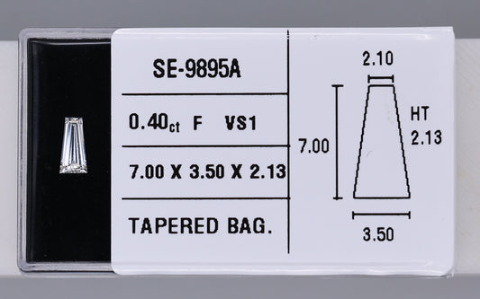 0.40 Carat Natural F VS1 Tapered baguette Diamond SE-9895A