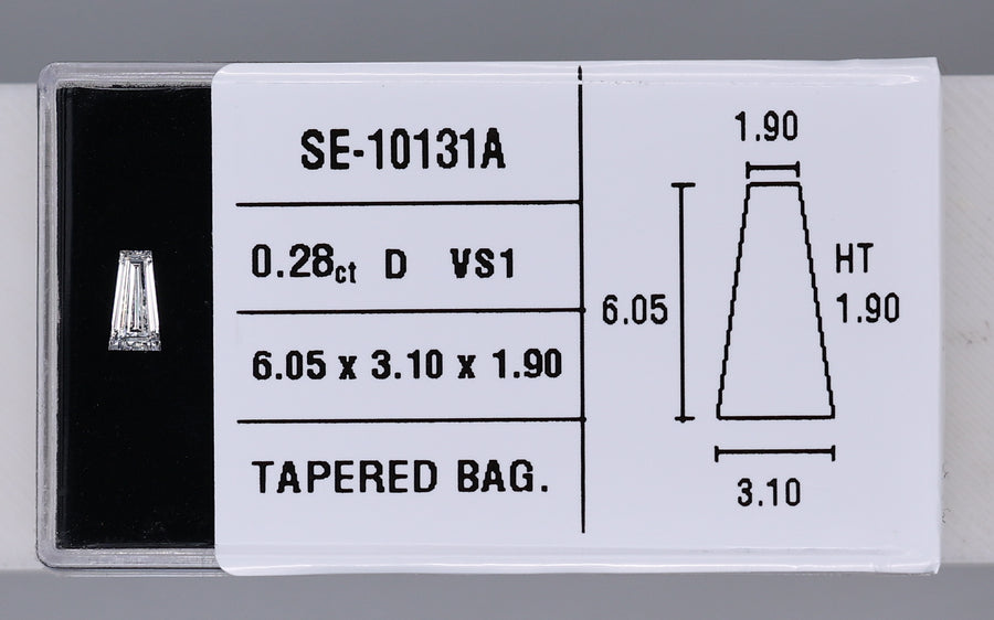 0.28 Carat Natural D VS1 Tapered baguette Diamond SE-10131A