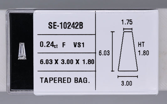 0.24 Carat Natural F VS1 Tapered baguette Diamond SE-10242B