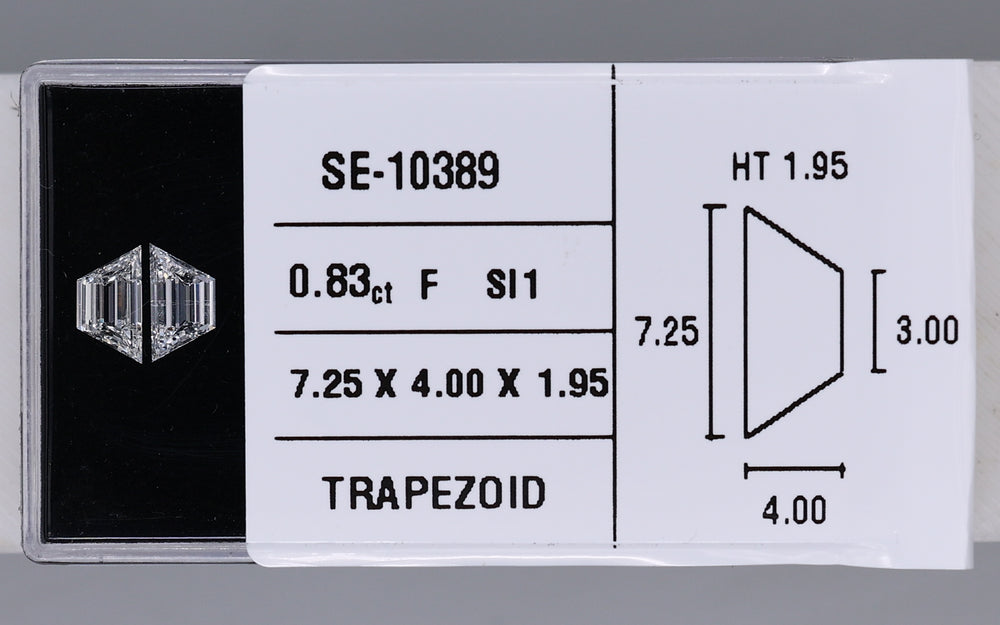 0.83 Carat Natural F SI1 Trapezoid Diamond SE-10389