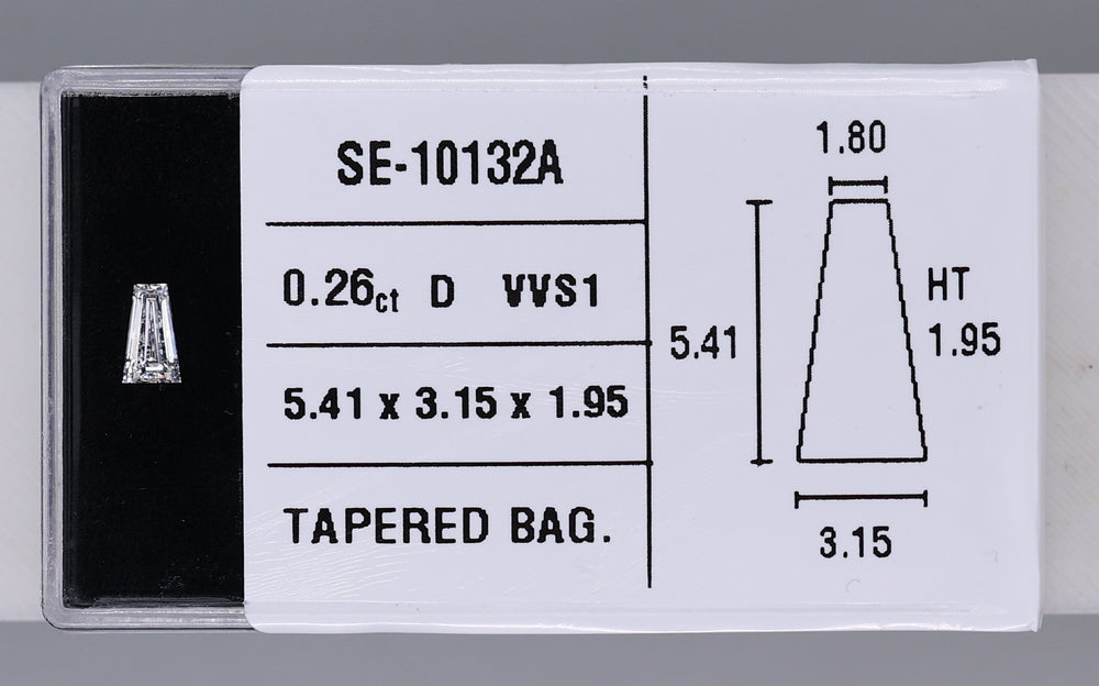0.26 Carat Natural D VVS1 Tapered baguette Diamond SE-10132A