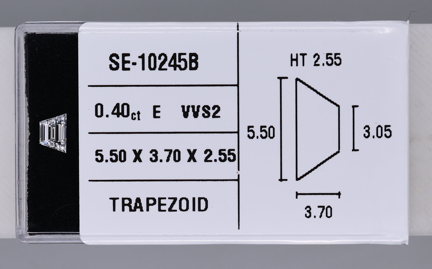 0.40 Carat Natural E VVS2 Trapezoid Diamond SE-10245B
