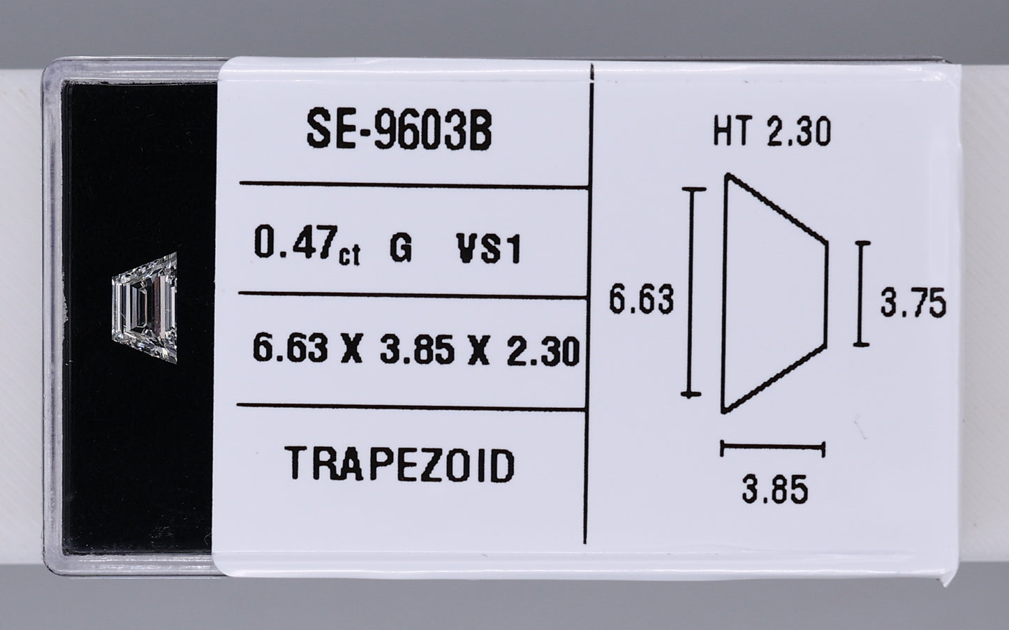 0.47 Carat Natural G VS1 Trapezoid Diamond SE-9603B