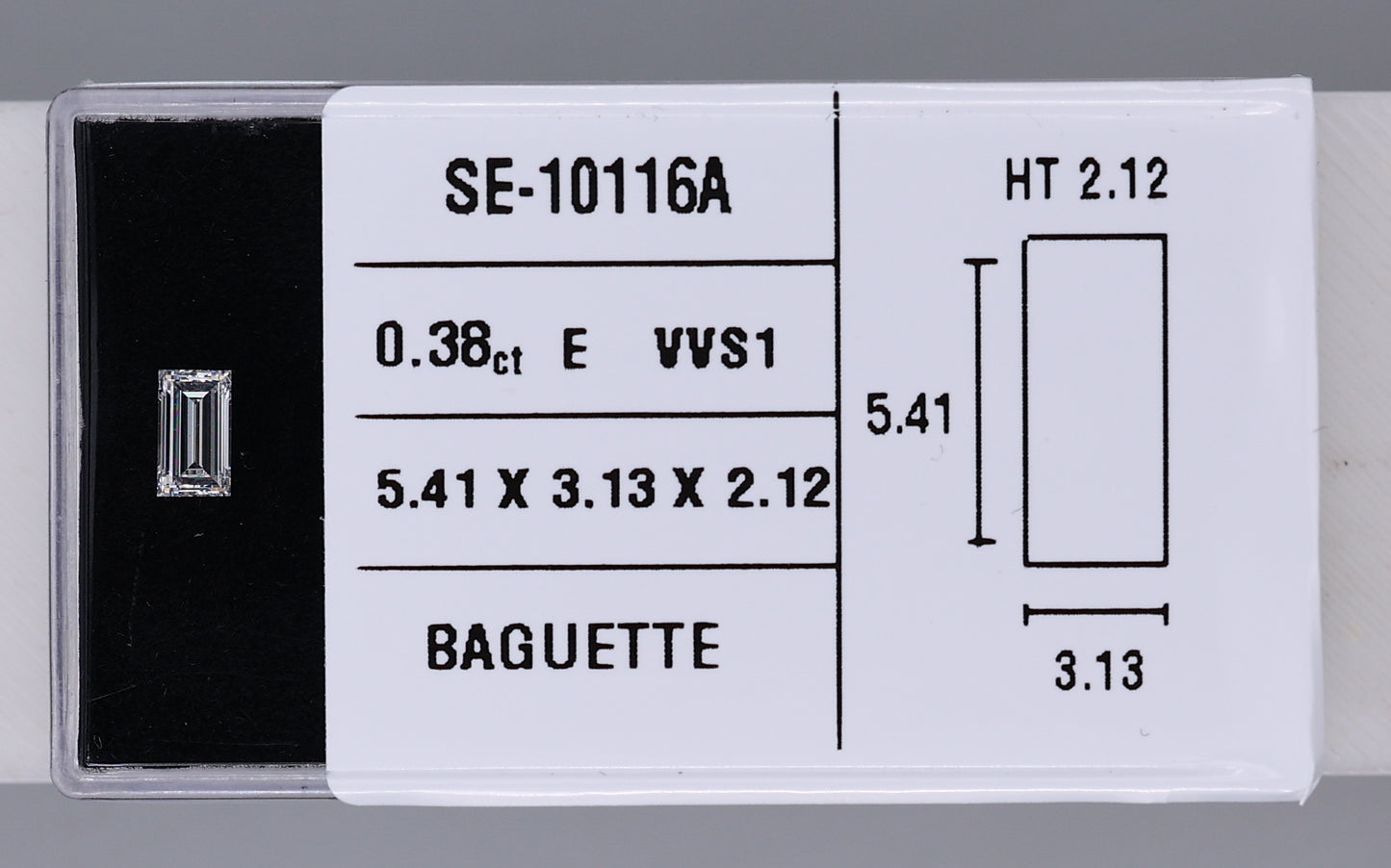 0.38 Carat Natural E VVS1 Baguette Diamond SE-10116A