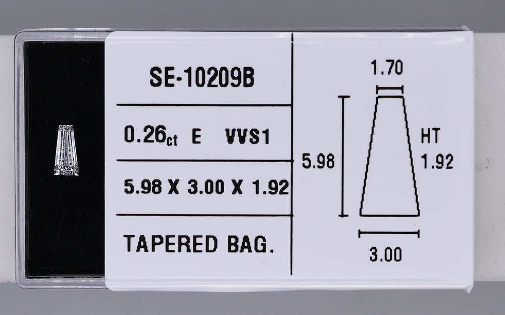 0.26 Carat Natural E VVS1 Tapered baguette Diamond SE-10209B