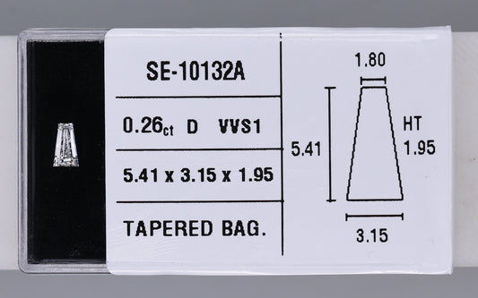 0.26 Carat Natural D VVS1 Tapered baguette Diamond SE-10132A