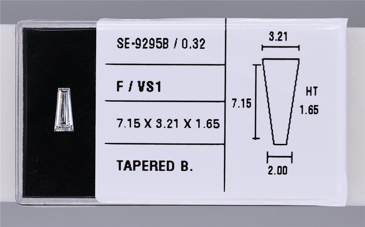 0.32 Carat Natural F VS1 Tapered baguette Diamond SE-9295B