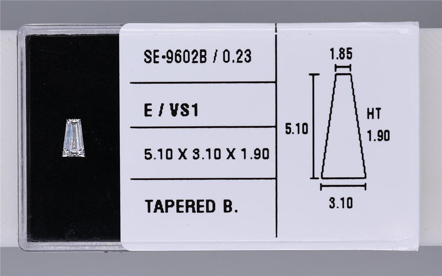 0.23 Carat Natural E VS1 Tapered baguette Diamond SE-9602B