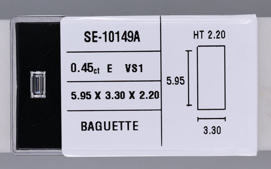 0.45 Carat Natural E VS1 Baguette Diamond SE-10149A