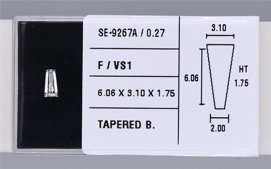 0.27 Carat Natural F VS1 Tapered baguette Diamond SE-9267A