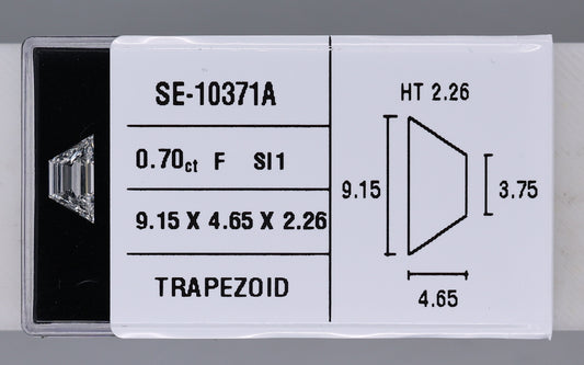 0.70 Carat Natural F SI1 Trapezoid Diamond SE-10371A