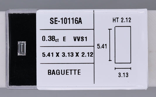 0.38 Carat Natural E VVS1 Baguette Diamond SE-10116A