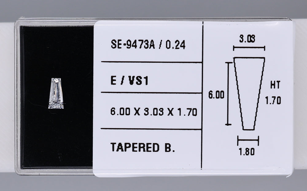 0.24 Carat Natural E VS1 Tapered baguette Diamond SE-9473A