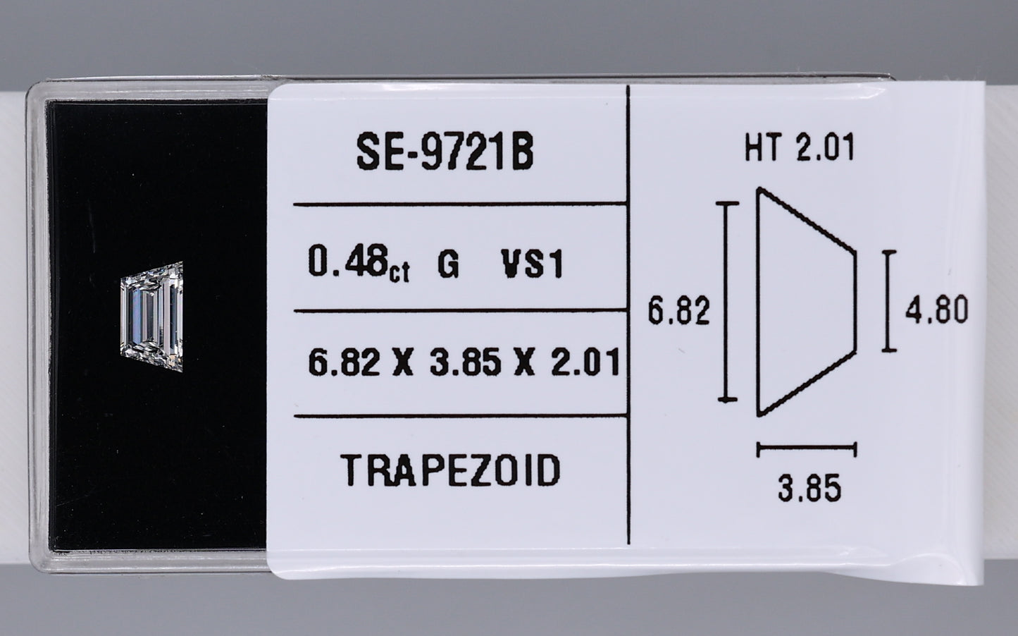 0.48 Carat Natural G VS1 Trapezoid Diamond SE-9721B