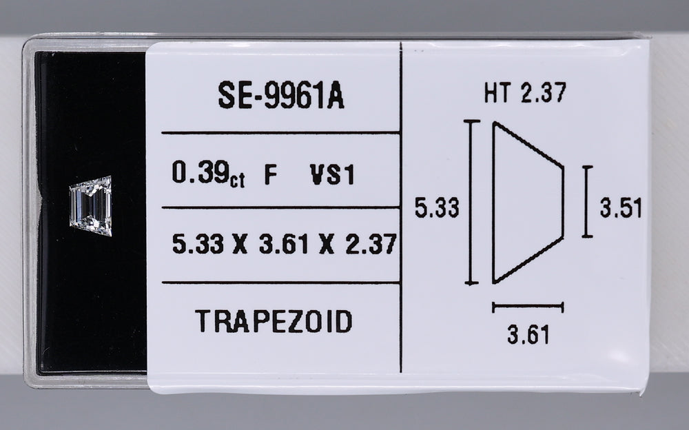 0.39 Carat Natural F VS1 Trapezoid Diamond SE-9961A