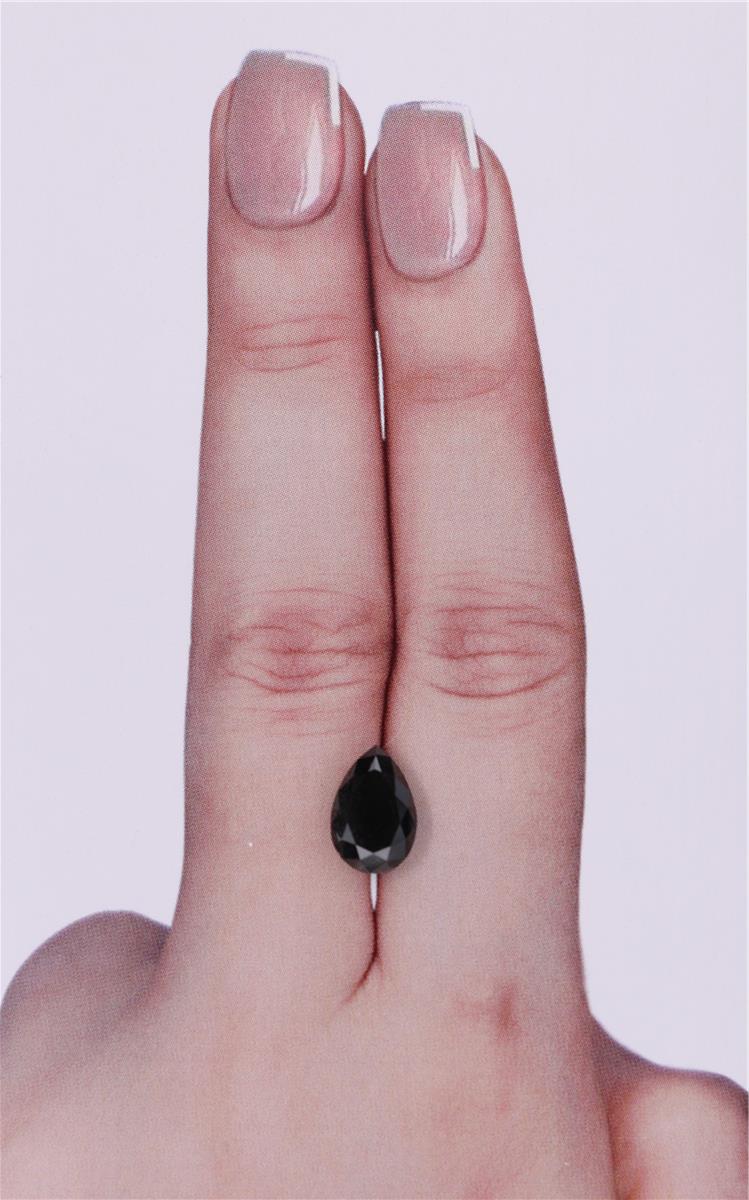 GIA 2.22 Carat Natural Fancy Black Pear Diamond SE-9239GN