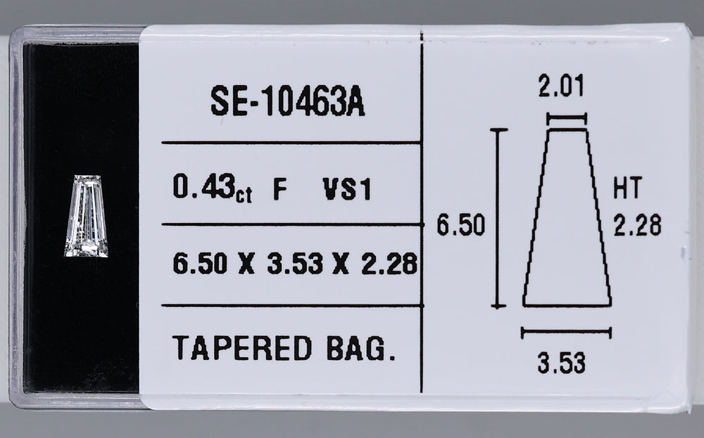 0.43 Carat Natural F VS1 Tapered baguette Diamond SE-10463A