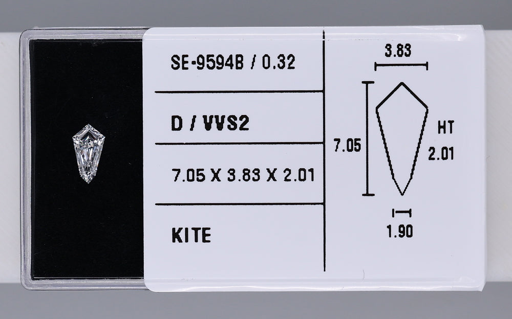 0.32 Carat Natural D VVS2 Kite Diamond SE-9594B
