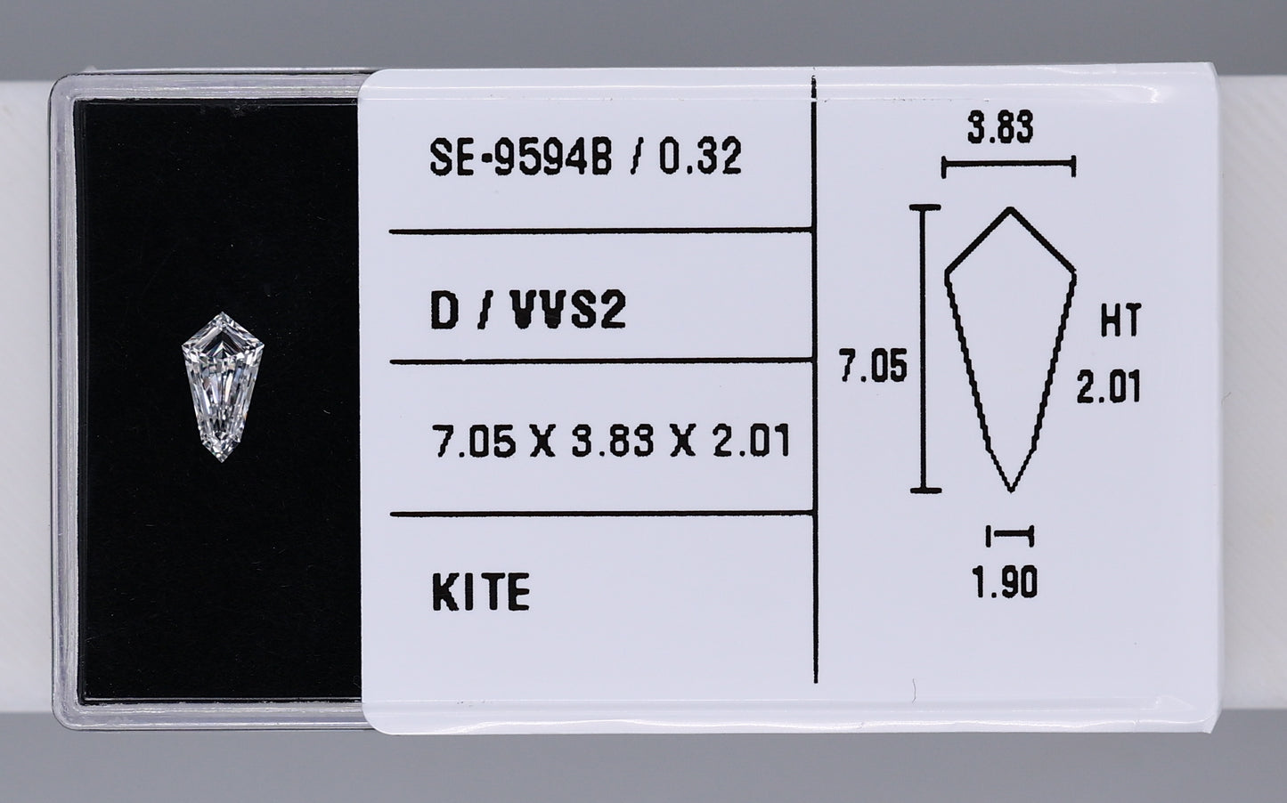 0.32 Carat Natural D VVS2 Kite Diamond SE-9594B