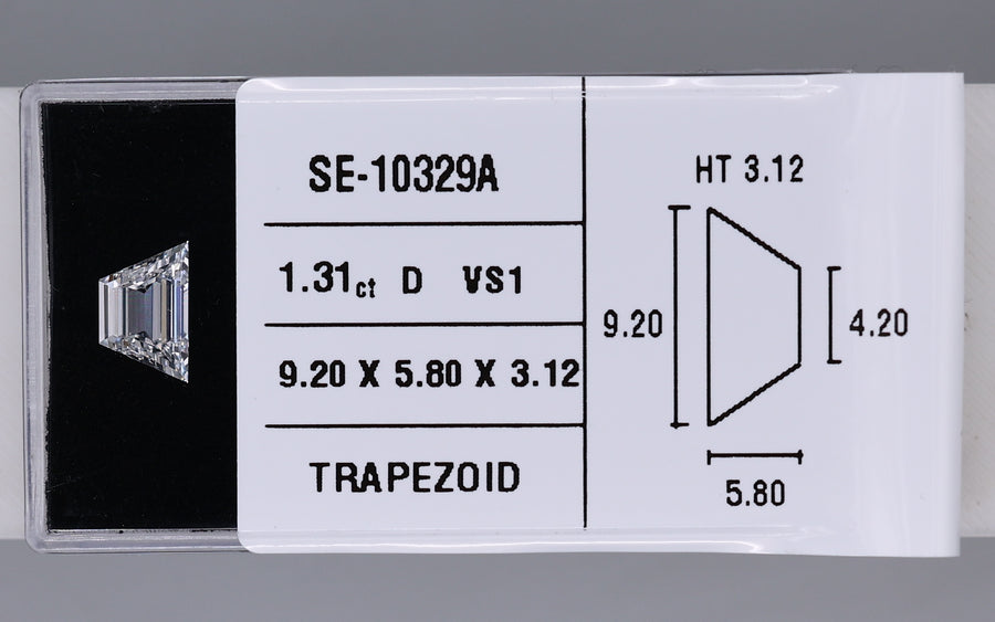 1.31 Carat Natural D VS1 Trapezoid Diamond SE-10329A