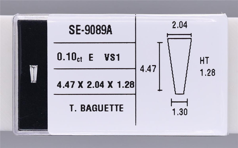 0.10 Carat Natural E VS1 Tapered baguette Diamond SE-9089A