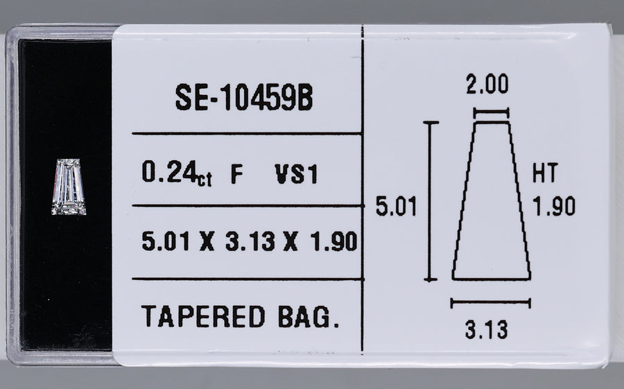 0.24 Carat Natural F VS1 Tapered baguette Diamond SE-10459B